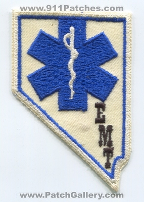 Nevada Emergency Medical Technician EMT Patch (Nevada)
Scan By: PatchGallery.com
Keywords: state certified e.m.t. ems ambulance state shape