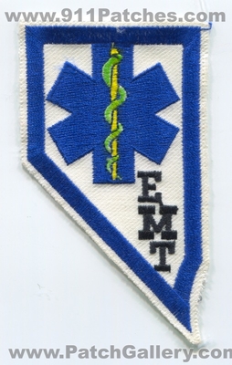 Nevada State Emergency Medical Technician EMT Patch (Nevada)
Scan By: PatchGallery.com
Keywords: certified licensed registered e.m.t. ems ambulance state shape