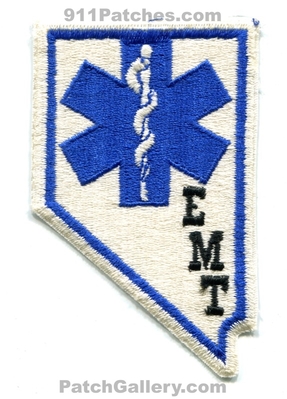 Nevada State Emergency Medical Technician EMT Patch (Nevada) (State Shape)
Scan By: PatchGallery.com
Keywords: certified licensed registered ems services ambulance