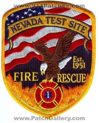 Nevada Test Site Fire Rescue NV Fire Dept Patch Nevada 