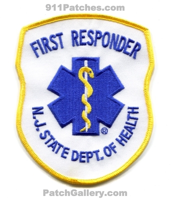 New Jersey State First Responder EMS Patch (New Jersey)
Scan By: PatchGallery.com
Keywords: department dept. of health doh emergency medical services ambulance