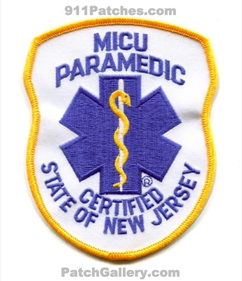 New Jersey State Certified MICU Paramedic EMS Patch (New Jersey)
Scan By: PatchGallery.com
Keywords: medical intensive care unit emergency services ambulance of