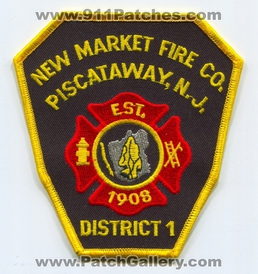 New Market Fire Company District 1 Patch (New Jersey)
Scan By: PatchGallery.com
Keywords: co. dist. number no. #1 department dept. piscataway n.j. est. 1908