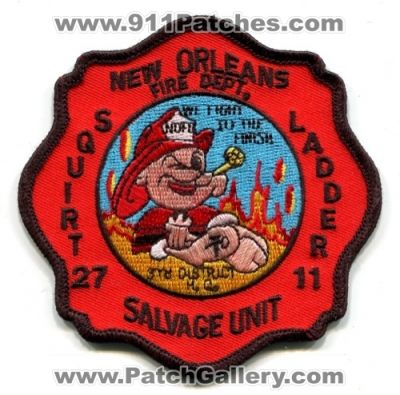 New Orleans Fire Department Squirt 27 Ladder 11 Salvage Unit (Louisiana)
Scan By: PatchGallery.com
Keywords: dept. nofd truck company station