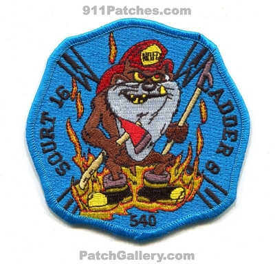 New Orleans Fire Department Squrt 16 Ladder 8 Patch (Louisiana)
Scan By: PatchGallery.com
Keywords: dept. nofd company co. station squirt 540 taz