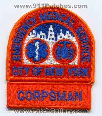 New York City Emergency Medical Services EMS Corpsman Patch (New York)
Scan By: PatchGallery.com
Keywords: of e.m.s. ambulance