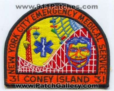 New York City Fire Department FDNY EMS 31 Patch (New York)
Scan By: PatchGallery.com
Keywords: of dept. f.d.n.y. emergency medical services coney island