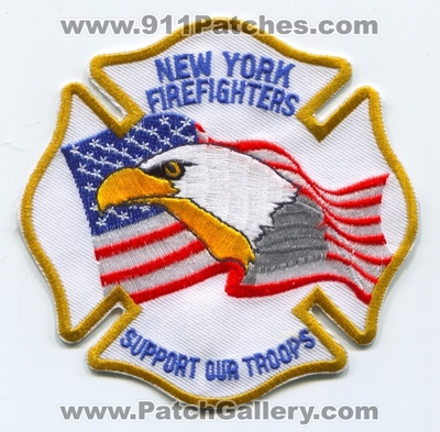 New York Firefighters Support Our Troops Patch (New York)
Scan By: PatchGallery.com
Keywords: fire department dept.