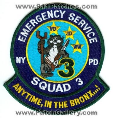 New York Police Department ESS ESU Squad 3 (New York)
Scan By: PatchGallery.com
Keywords: nypd emergency services squad unit
