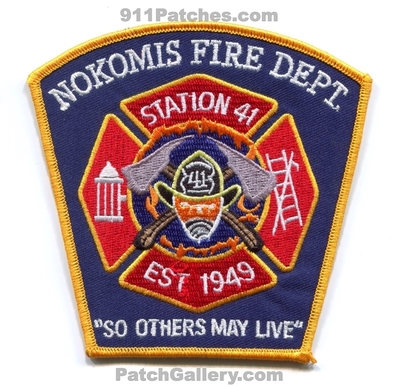 Nokomis Fire Department Station 41 Patch (Florida)
Scan By: PatchGallery.com
Keywords: dept. est 1949 "so others may live"
