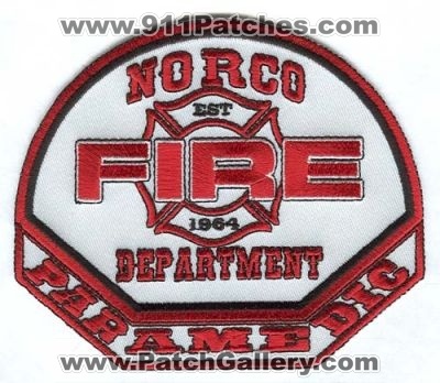 Norco Fire Department Paramedic (California)
Scan By: PatchGallery.com
Keywords: dept.