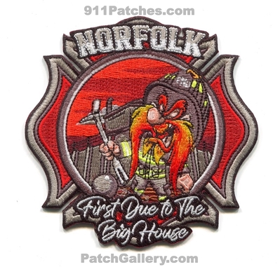 Norfolk Fire Department Patch (Massachusetts)
Scan By: PatchGallery.com
[b]Patch Made By: 911Patches.com[/b]
Keywords: dept. first due to the big house yosemite sam