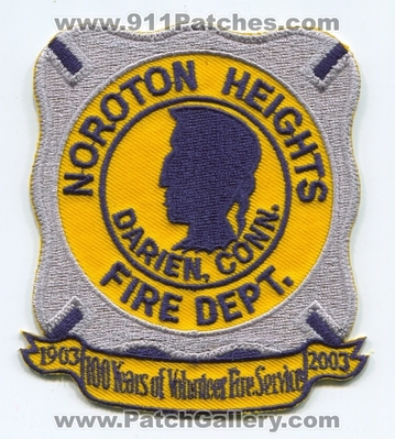 Noroton Heights Fire Department 100 Years Patch (Connecticut)
Scan By: PatchGallery.com
Keywords: Dept. Darien Conn.