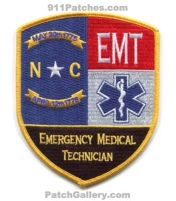 North Carolina State Emergency Medical Technician EMT EMS Patch (North Carolina)
Scan By: PatchGallery.com
Keywords: services ambulance may 20th 1775 april 12th 1776