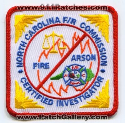 North Carolina Fire Rescue Commission Certified Investigator Arson Patch (North Carolina)
Scan By: PatchGallery.com
Keywords: f/r state