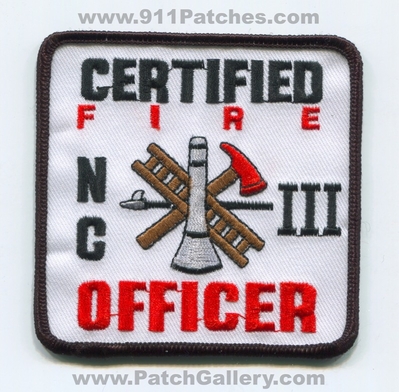 North Carolina State Certified Fire Officer III Patch (North Carolina)
Scan By: PatchGallery.com
Keywords: 3 department dept.