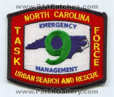 North Carolina USAR Task Force 9 Emergency Management Patch (North Carolina)
Scan By: PatchGallery.com
Keywords: urban search and rescue u.s.a.r. em