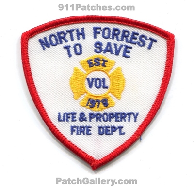 North Forrest Volunteer Fire Department Patch (Mississippi)
Scan By: PatchGallery.com
Keywords: vol. dept. to save life & and property est. 1978