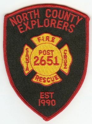 North County Explorers Fire Rescue
Thanks to PaulsFirePatches.com for this scan.
Keywords: california post 2651 santa cruz