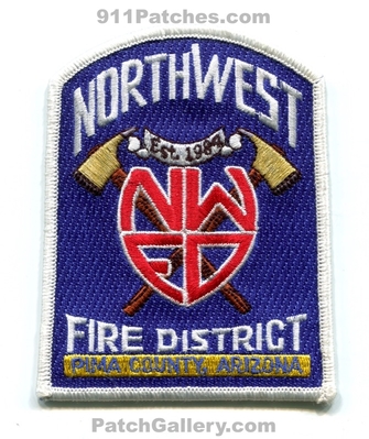 Northwest Fire District Pima County Patch (Arizona)
Scan By: PatchGallery.com
Keywords: dist. co. department dept. est. 1984