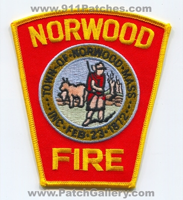 Norwood Fire Department Patch (Massachusetts)
Scan By: PatchGallery.com
Keywords: town of dept. inc feb 23 1872