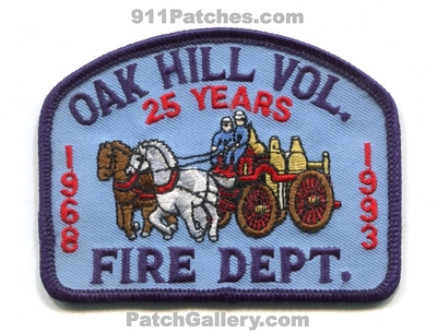 Oak Hill Volunteer Fire Department 25 Years Patch (Texas)
Scan By: PatchGallery.com
Keywords: vol. dept. 1968 1993