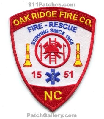 Oak Ridge Fire Company Patch (North Carolina)
Scan By: PatchGallery.com
Keywords: co. rescue department dept. 1551 serving since 1954