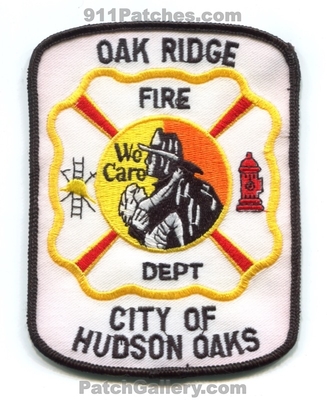 Oak Ridge Fire Department Hudson Oaks Patch (Texas)
Scan By: PatchGallery.com
Keywords: dept. we care