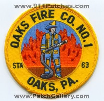 Oaks Fire Company Number 1 Station 63 (Pennsylvania)
Scan By: PatchGallery.com
Keywords: co. no. #1 pa. department dept.