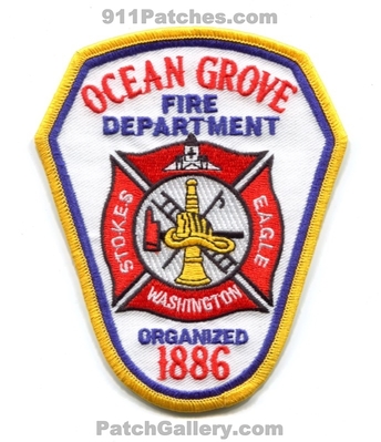 Ocean Grove Fire Department Eagle Stokes Washington Patch (New Jersey)
Scan By: PatchGallery.com
Keywords: dept. organized 1886