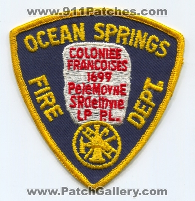 Ocean Springs Fire Department Patch (Mississippi)
Scan By: PatchGallery.com
Keywords: dept.
