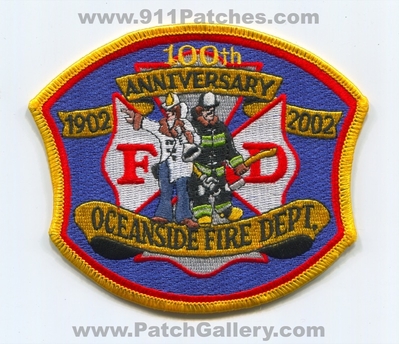 Oceanside Fire Department 100th Anniversary Patch (New York)
Scan By: PatchGallery.com
Keywords: dept. fd 100 years 1902 2002