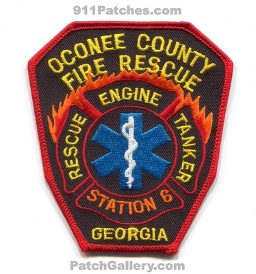 Oconee County Fire Rescue Department Station 6 Patch (Georgia)
Scan By: PatchGallery.com
Keywords: co. dept. engine company
