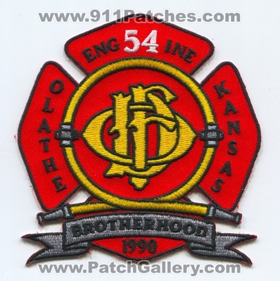 Olathe Fire Department Engine 54 Patch (Kansas)
Scan By: PatchGallery.com
Keywords: dept. company co. station eng54ine brotherhood 1990