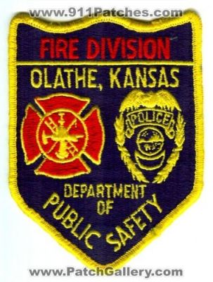 Olathe Fire Division Department of Public Safety (Kansas)
Scan By: PatchGallery.com
Keywords: dps