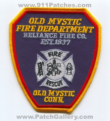 Old Mystic Fire Rescue Department Reliance Fire Company Patch (Connecticut)
Scan By: PatchGallery.com
Keywords: dept. co. est. 1837 conn.
