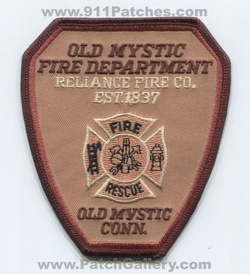 Old Mystic Fire Rescue Department Reliance Fire Company Patch (Connecticut)
Scan By: PatchGallery.com
Keywords: dept. co. conn. est. 1837