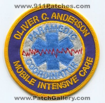 Oliver C Anderson Mobile Intensive Care Paramedic Coordinator (Illinois)
Scan By: PatchGallery.com
Keywords: ems ambulance
