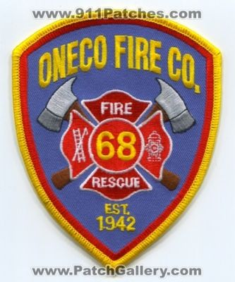 Oneco Fire Rescue Company 68 Patch (Connecticut)
Scan By: PatchGallery.com
Keywords: co. number no. #68 department dept.