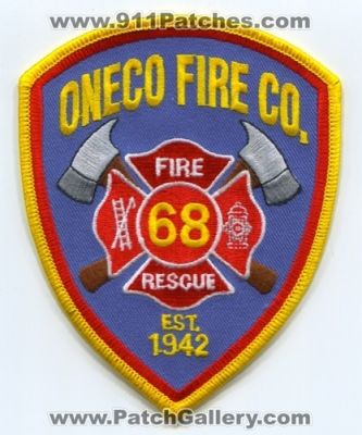 Oneco Fire Rescue Company 68 Patch (Connecticut)
Scan By: PatchGallery.com
Keywords: co. number no. #68 department dept.