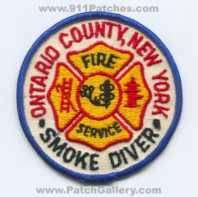 Ontario County Fire Service Department Smoke Diver Patch (New York)
Scan By: PatchGallery.com
Keywords: co. dept.