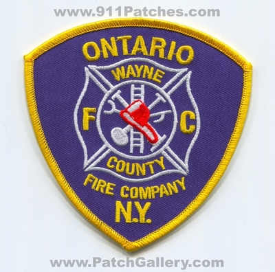 Ontario Fire Company Wayne County Patch (New York)
Scan By: PatchGallery.com
Keywords: co. fc n.y. department dept.