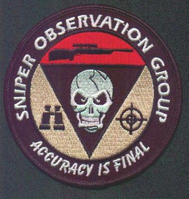 Ontario Police Sniper Observation Group
Thanks to EmblemAndPatchSales.com for this scan.
Keywords: california sog