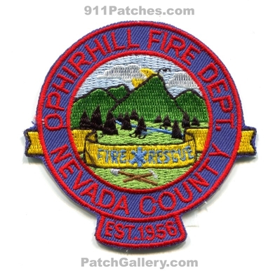 Ophirhill Fire Department Nevada County Patch (California)
Scan By: PatchGallery.com
Keywords: dept. co. est. 1956