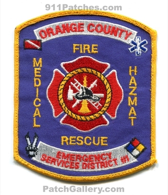 Orange County Emergency Services District 1 Fire Rescue Department Patch (Texas)
Scan By: PatchGallery.com
Keywords: co. esd #1 dept. medical hazmat haz-mat