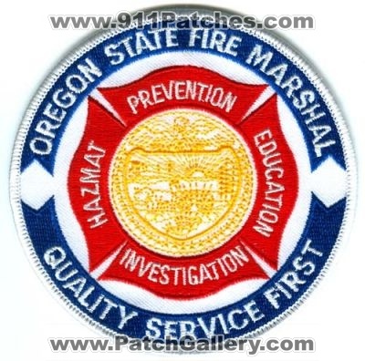 Oregon State Fire Marshal Patch (Oregon)
[b]Scan From: Our Collection[/b]
