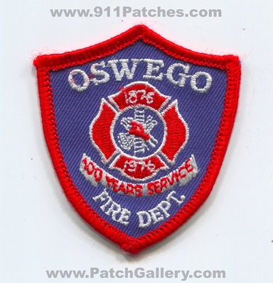 Oswego Fire Department 100 Years Patch (New York)
Scan By: PatchGallery.com
Keywords: dept. of service 1876 1976