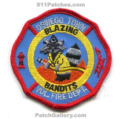 Oswego Town Volunteer Fire Department Patch (New York)
Scan By: PatchGallery.com
Keywords: vol. dept. blazing bandits raccoons