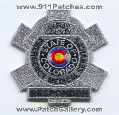 Ouray County Emergency Medical Services EMS Responder Patch (Colorado)
[b]Scan From: Our Collection[/b]
Keywords: co. ridgway