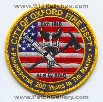 Oxford Fire Department Paramedicine Patch (Ohio)
Scan By: PatchGallery.com
Keywords: city of dept. 200 years in the making